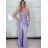Šaty extra dlhé elegantné spoločenské trblietavé carmen dámske (XS/S ONE SIZE) TALIANSKA MÓDA IMM22FUZZY/DUR růžová XS/S