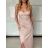 Šaty dlhé společenské na ramienka dámske LEONA (S/M ONE SIZE) TALIANSKA MÓDA IMPMD2643811/DU S / M ružová staroružová