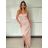 Šaty dlhé společenské na ramienka dámske LEONA (S/M ONE SIZE) TALIANSKA MÓDA IMPMD2643811/DU S / M ružová staroružová