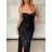 Šaty dlhé společenské na ramienka dámske LEONA (S/M ONE SIZE) TALIANSKA MÓDA IMPMD2643811/DU S / M ružová staroružová