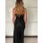Šaty dlhé společenské na ramienka dámske LEONA (S/M ONE SIZE) TALIANSKA MÓDA IMPMD2643811/DU S / M ružová staroružová