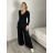 Kalhoty elegantní s páskem dámské (S/M/L ONE SIZE) ITALSKÁ MÓDA IMSM26034/DUR S/M/L Černá