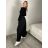 Kalhoty elegantní s páskem dámské (S/M/L ONE SIZE) ITALSKÁ MÓDA IMSM26036/DUR S/M/L Černá