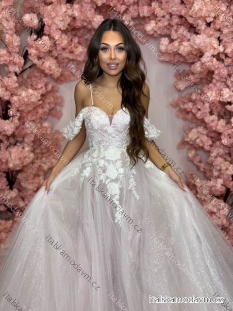 Šaty dlouhé společenské na ramínka dámské LIMONCELLO (34-40) POLSKÁ MÓDA PMLPT26002-3