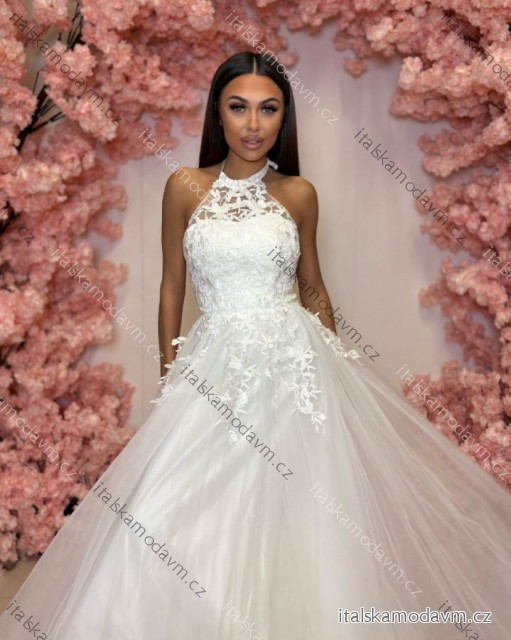 Šaty dlouhé carmen svatební krajkové dámské nadrozměr LOLITA (34-42) POLSKÁ MÓDA PMLPT26007