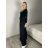 Kalhoty elegantní s páskem dámské (S/M/L ONE SIZE) ITALSKÁ MÓDA IMSM261112/DUR S/M/L Černá