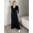 Kalhoty elegantní s páskem dámské (S/M/L ONE SIZE) ITALSKÁ MÓDA IMSM261112/DUR S/M/L Černá