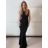 Šaty elegantní společenské na ramienka dámske (S/M ONE SIZE) TALIANSKA MÓDA IMPMD2624439/DUR S / M čierna
