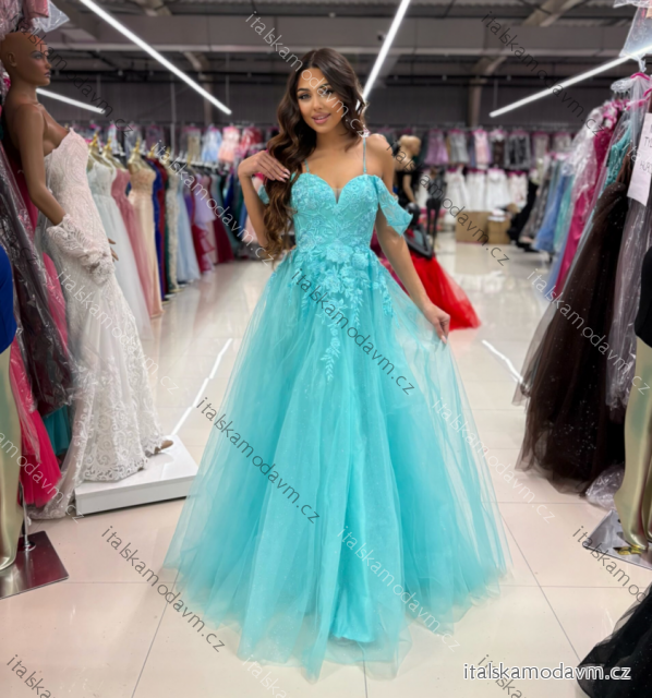 Šaty dlouhé společenské na ramínka dámské LIMONCELLO (34-40) POLSKÁ MÓDA PMLPT26002-4