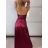 Šaty dlouhé letní na ramínka dámské (XS/S/M ONE SIZE) ITALSKÁ MÓDA IMPBB24B24780 vínová S / M