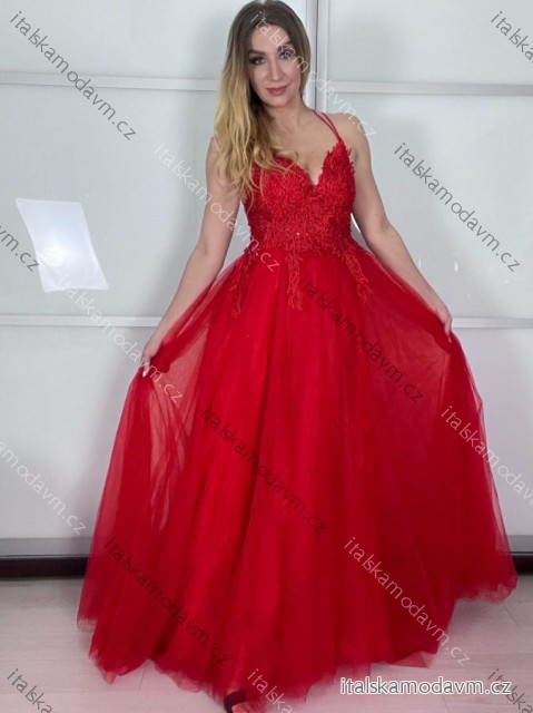 Šaty elegantní společenské/svatební na ramínka dámské (S/M.ONE SIZE) ITALSKÁ MÓDA IMM2218831