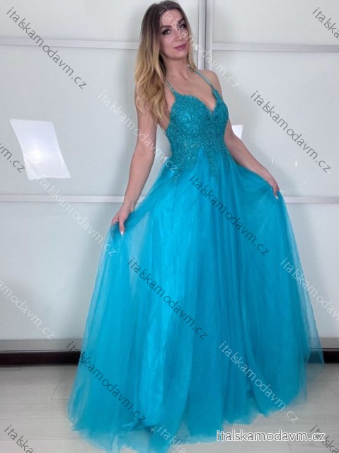 Šaty elegantní společenské/svatební na ramínka dámské (S/M.ONE SIZE) ITALSKÁ MÓDA IMM2218831/DUR