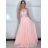 Šaty svatební elegantní společenské dlouhé bez rukávu dámské (S/M ONE SIZE) ITALSKá MóDA IMM2219805/DU světle růžová, S/M/L