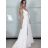 Šaty elegantné spoločenské dlhé bez rukávov dámske (S/M ONE SIZE) TALIANSKA MóDA IMM269069-S/DU M / L biela