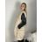 Vesta kožíšek dlouhá dámská 9 pruhu  (XL-3XL) ITALSKÁ MÓDA ORC23ML-2178/DU
