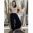 Nohavice letné zavinovací dlhé oversize dámske GINIE (S/M/L ONE SIZE) TALIANSKA MÓDA IMD24250/DU černá, S/M/L