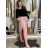 Kalhoty letní zavinovací dlouhé oversize dámské GINIE (S/M/L ONE SIZE) ITALSKÁ MÓDA IMD24250/DU starorůžová, S/M/L
