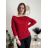 Tunika třpytivá dlhý rukáv dámska (S/M/L ONE SIZE) TALIANSKA MÓDA IMD251117/DU červená S/M/L