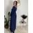 Šaty dlhé voľnočasové teplé dlhý rukáv dámske ALEX (S/M/L ONE SIZE) TALIANSKA MÓDA IM425574