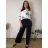 Kalhoty dlouhé elegantní dámské nadrozměr (2X-5XL/6XL) MIEGO MIE2611061/DUR 5XL/6XL Černá