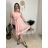 Šaty elegantné letné bez rukávov dámske (S/M/L ONE SIZE) TALIANSKA MÓDA IM322SIMONE/DR ružová svetlá S/M/L