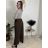 Nohavice maslové s opaskom dámske (S/M/L ONE SIZE) TALIANSKA MÓDA IMD25223/DR hnědá světlá S/M/L