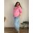 Bunda slabá šusťáková s kapucí oversize dámská (44/46/48 ONE SIZE) ITALSKÁ MÓDA IMSM26041/DR 44/46/48 růžová světlá