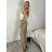Kalhoty dlouhé elegantní dámské nadrozměr (S/M - M/L - XL/2XL) MIEGO MIE262539/DUR S/M béžová