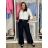 Kalhoty dlouhé elegantní dámské nadrozměr (S/M-M/L-XL/2XL) MIEGO MIE2511050/DUR M/L Černá