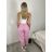 Kalhoty elegantní dámské (S/M/L ONE SIZE) ITALSKÁ MÓDA IM426030/DUR sv. růžová S/M/L