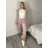Kalhoty elegantní dámské (S/M/L ONE SIZE) ITALSKÁ MÓDA IM426030/DUR sv. růžová S/M/L