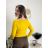 Svetr upletový dlhý rukáv dámske EXTRA ME (S/M ONE SIZE) TALIANSKA MóDA IMM23M5801/DUR žlutá hořčicová S/M/L