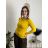 Svetr upletový dlhý rukáv dámske EXTRA ME (S/M ONE SIZE) TALIANSKA MóDA IMM23M5801/DUR žlutá hořčicová S/M/L