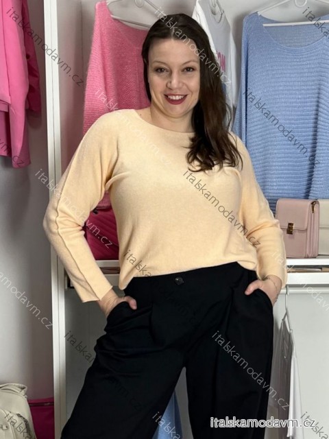 Svetr tenký úpletový dlouhý rukáv dámský AMI (40/42/44 ONE SIZE) ITALSKÁ MÓDA IMSM26001