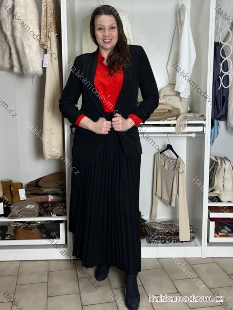 Sako dlhý rukáv dámske (S/M ONE SIZE) TALIANSKA MÓDA IM426038/DUR -   čierna -   S/M/L