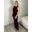 Šaty dlouhé elegantní společenské  dámské VANES (S/M/L ONE SIZE) ITALSKÁ MÓDA IMPLU2627569/DUR S/M/L vínová