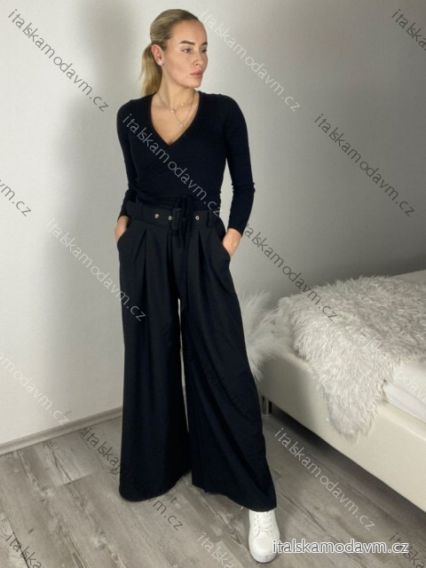 Nohavice elegantné s opaskom dámske (S/M/L ONE SIZE) TALIANSKA MÓDA IMSM261112
