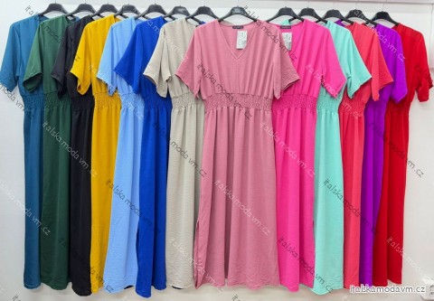 Šaty letné krátky rukáv dámske nadrozmer (44/46/48 ONE SIZE) TALIANSKA MÓDA IM426040