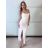 Šaty svatební společenské na ramínka dámské (S/M ONE SIZE) ITALSKÁ MÓDA IMPMD2643075B/DUR S/M bílá