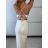 Šaty svatební společenské na ramínka dámské (S/M ONE SIZE) ITALSKÁ MÓDA IMPMD2643075B/DUR S/M bílá