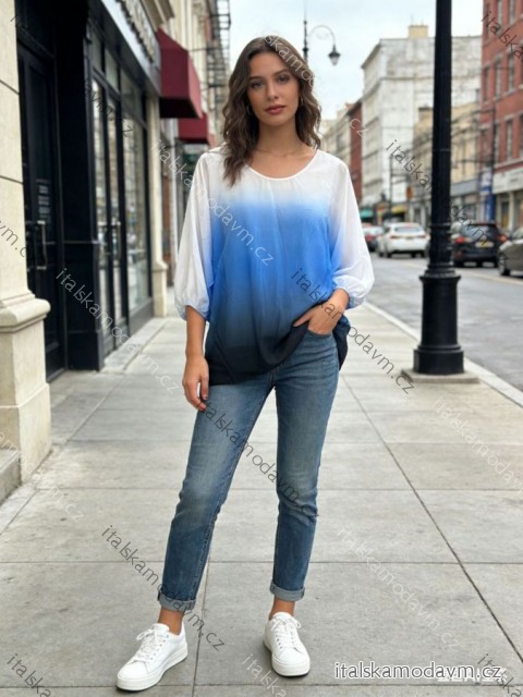 Blúzka 3/4 dlhý rukáv dámska nadrozmer (46/48/50 ONE SIZE) TALIANSKA MÓDA IM426058