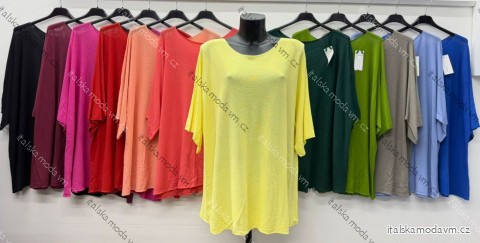 Sveter tenký krátky rukáv dámsky nadrozmer (54/56/58 ONE SIZE) TALIANSKA MÓDA IM426063