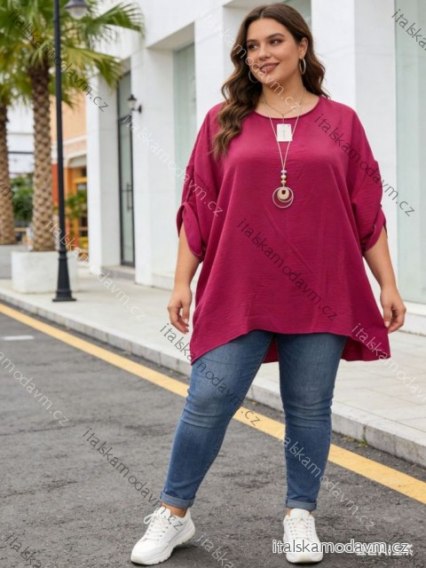 Tunika 3/4 dlhý rukáv dámska nadrozmer (54/56/58 ONE SIZE) TALIANSKA MÓDA IM426064