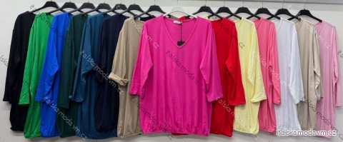 Tričko 3/4 dlhý rukáv dámske nadrozmer (54/56/58 ONE SIZE) TALIANSKA MÓDA IM426067