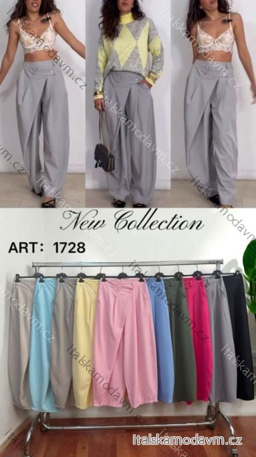 Nohavice dlhé voľnočasové dámske nadrozmer (42/44/46 ONE SIZE) TALIANSKA MÓDA IM426070