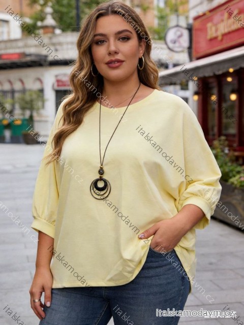 Tunika teplá s príveskom 3/4 dlhý rukáv dámska nadrozmer (54/56/58 ONE SIZE) TALIANSKA MÓDA IM426072