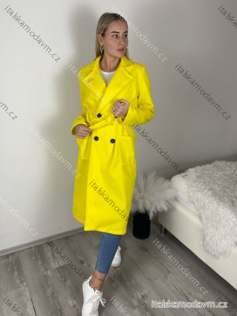 Kabát s páskem dlhý rukáv dámsky (S/M/L ONE SIZE) TALIANSKA MÓDA IMWKH261111/DUR
