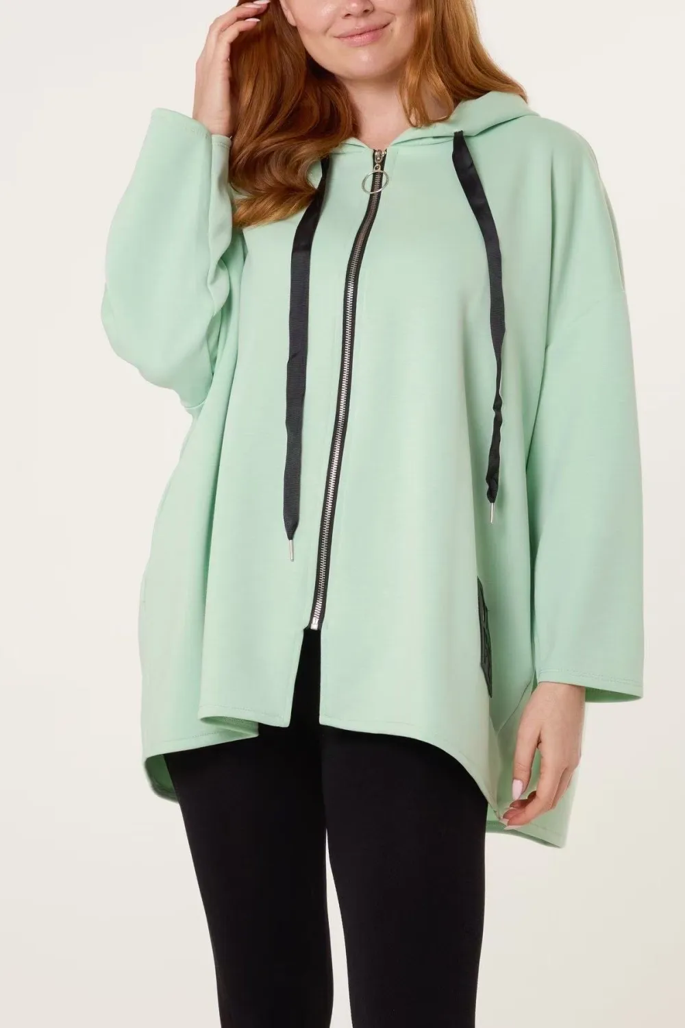 Mikina slabá s kapucňou dlhý rukáv dámska (S/M/L ONE SIZE) TALIANSKA MÓDA IMPLI2607703