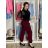 Tepláky/Kalhoty elegantné oversize dlhé dámske (S/M/L ONE SIZE) TALIANSKA MÓDA IMD26003/DUR S/M/L vínová
