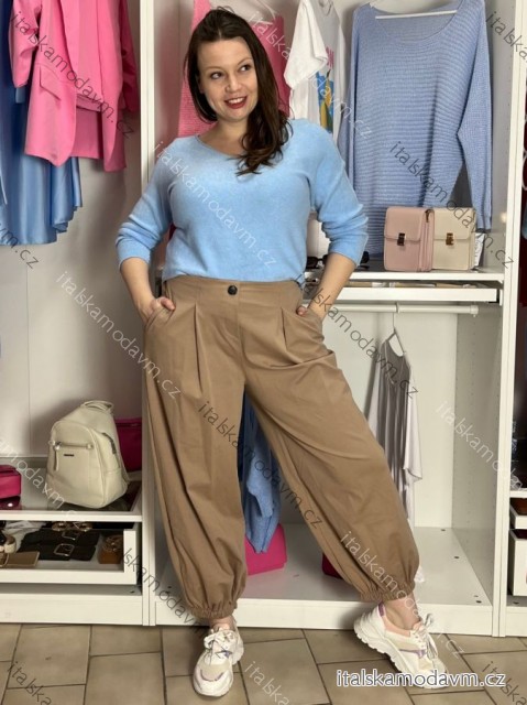 Nohavice outdoorové s opaskom dámske STAR (S/M/L ONE SIZE) TALIANSKA MÓDA IMC261111/DR S/M/L hnedá